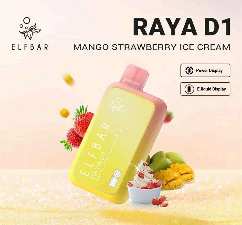 ELF BAR RAYA D1 – Mango Strawberry Ice Cream – Vape Shop Mumbai